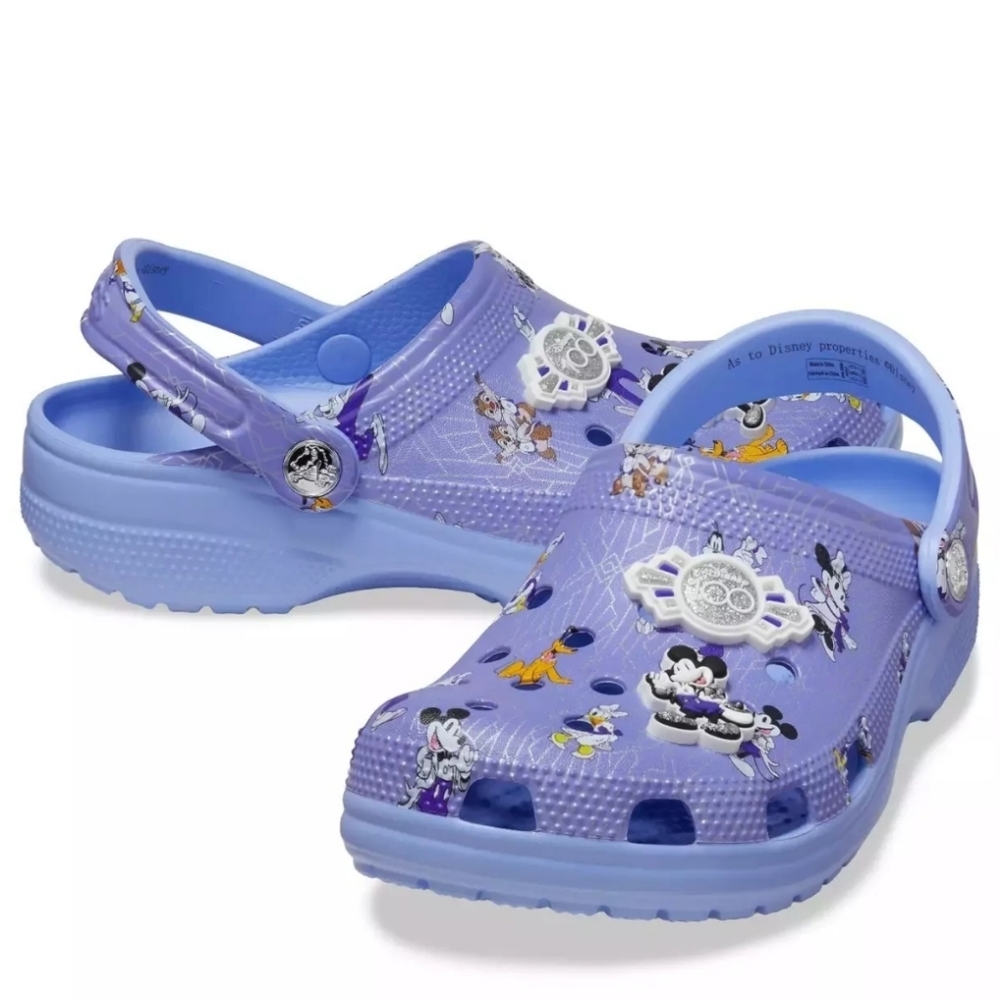 DisneyParks Mickey Mouse & Friends 100th Anniversary Crocs Purple M9/W11 NWT